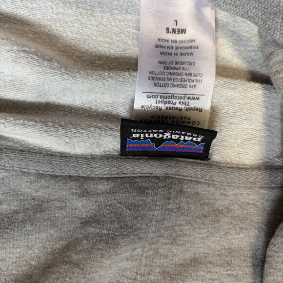 Patagonia Hoodie Mens Medium Gray Hooded Full Zip Fleece Jacket Sweatshirt - Picture 3 of 3